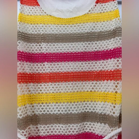 Tacera Maxi Women's Maxi Dress Size Small Knit Crochet Stretch striped - Picture 3 of 7